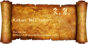 Kakas Nándor névjegykártya